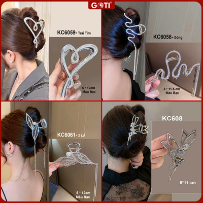GOTI - Kẹp Tóc Kim Loại Càng Cua Hot Nhiều Kiểu Dáng Thời Trang Sành Điệu Kiểu Kẹp Răng Hình Nơ Hạt Quà Tặng Nữ KC632