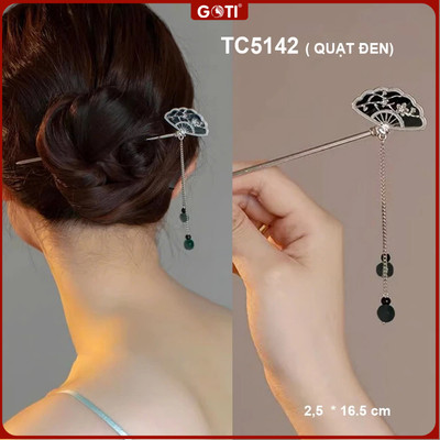 GOTI Quà Tặng 8/3 20/10 Trâm Cài Búi Tóc Hình Quạt Phối Tua Rua Cổ Trang Sang Trọng TC5116 TC5107 TC5068