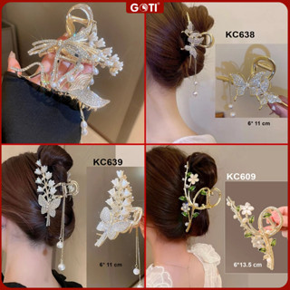 GOTI - Phụ Kiện Tóc – Kẹp Tóc Kim Loại Hàn Quốc Cỡ Lớn Hottrend Kẹp Càng Cua Hoa Nơ Cho Nữ KC612