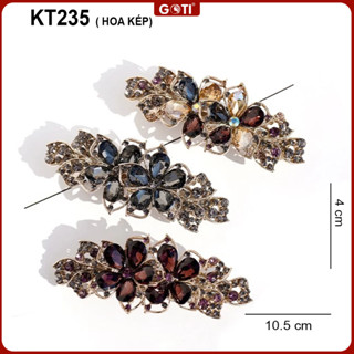 GOTI – Phụ Kiện Nữ - Quà Tặng Mẹ, Bà, Người Lớn Tuổi Kẹp Tóc Đính Đá Hình Bông Hoa Nhiều Màu KT235