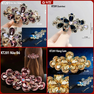 GOTI – Phụ Kiện Nữ - Quà Tặng Mẹ, Bà, Người Lớn Tuổi Kẹp Tóc Hình Bông Hoa Đính Đá Nhiều Màu KT201