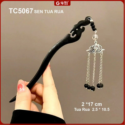 GOTI - Phụ Kiện Búi Tóc Nữ Đơn Giản Kiểu Trâm Cài Tóc Thân Gỗ Phong Cách Cổ Trang Hình Hoa Sen  TC5067 TC5096 TC5136