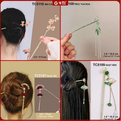 GOTI Trâm Cài Tóc Cổ Trang Chụp Hình Sang Trọng Phong Cách Cổ Điển, Hiện Đại TC5110