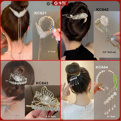 GOTI – Quà Tặng Dành Cho Nữ 20/10, 8/3– Kẹp Tóc Kiểu Hàn Quốc Hình Chiếc Lông Vũ Đính Hạt Phù Hợp Dự Tiệc KC642