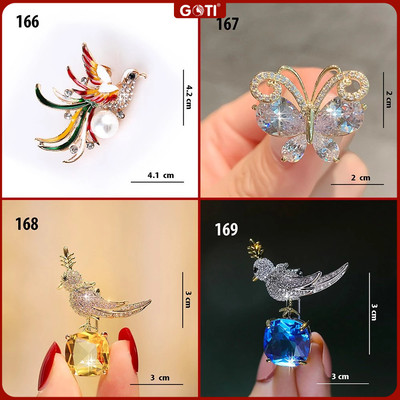 GOTI - Cài Áo Hình Phượng Hoàng Màu Và Hạt Kiểu Dáng Trâm Cài Phụ Kiện Đẹp Dành Cho Nữ