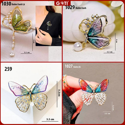 GOTI - Tag Cài Áo Cao Cấp Hình Bướm Nhỏ Phụ Kiện Trang Trí - Quà Tặng Thanh Lịch Dành Cho Nữ