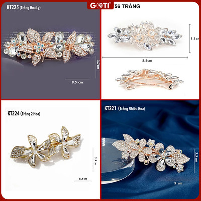 GOTI Phụ Kiện Tóc Nữ - Kẹp Tóc Hình Nhiều Hoa Đính Đá Sang Trọng - Quà Tặng Cho Nữ 20/10 8/3 KT221
