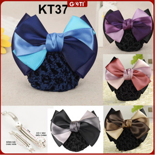 GOTI Kẹp Búi Tóc Cao Cấp Đính Nơ Nhiều Màu Kiểu Kẹp Tóc Có Búi Lưới Xinh Xắn Công Sở, Y Tá  KT37