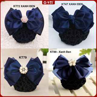GOTI Kẹp Búi Tóc Cao Cấp Đính Nơ Nhiều Màu Kiểu Kẹp Tóc Có Búi Lưới Xinh Xắn Công Sở, Y Tá KT42 KT45 KT46 KT72