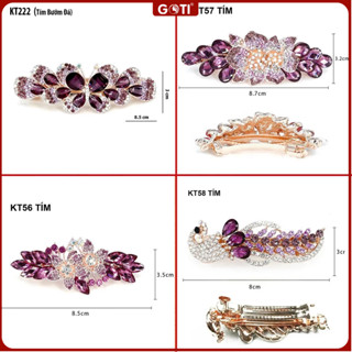 GOTI Kẹp Tóc Cho Nữ Trung Niên Kiểu Kẹp Đính Đá Hình Hoa Lá Nhiều Màu Đẹp - Phụ Kiện Tóc Nữ