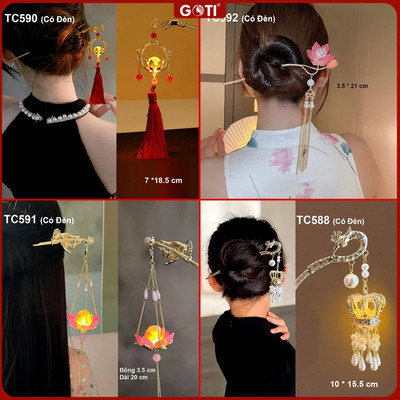 GOTI -Trâm Cài Lồng Đèn Đẹp Quà Tặng Nữ Phong Cách Cổ Trang, Cổ Điển, Hoàng Cung Trâm Cài Tóc TC592