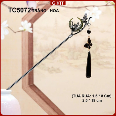 GOTI Quà Tặng Nữ 8/3 20/10 - Trâm Cài Tóc Búi Hình Trăng Hoa Phong Cách Cổ Trang, Hán Phục TC5072
