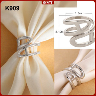 GOTI Nút Thắt Khăn Quàng Cổ Lụa Nhẫn Khăn Choàng Cổ 2 Chữ A Đối Xứng Quà Tặng Nữ 20/10 8/3 K909