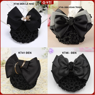 GOTI Kẹp búi tóc lưới gắn nơ cho nữ, văn phòng, ngân hàng, trung niên cao cấp KT40 KT39 KT47 KT49