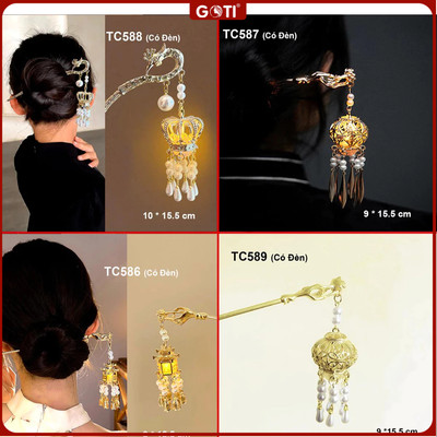 GOTI - Quà Tặng Nữ Phong Cách Cổ Trang, Cổ Điển, Hoàng Cung – Trâm Cài Tóc Hình Lồng Đèn TC586