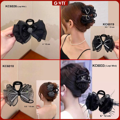 GOTI  Kẹp Tóc Nơ Đen Phong Cách Hàn Quốc Cho Nữ KC6021