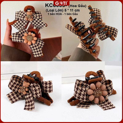 GOTI - Kẹp tóc Cua Đính Hoa Màu Trơn Thường Ngày Cho Nữ KC6020