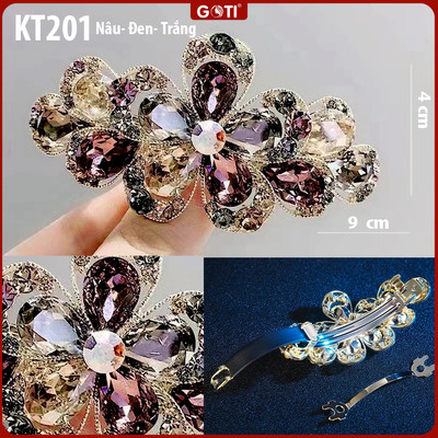GOTI Kẹp Tóc Đính Đá Cao cấp, Quà Tặng Mẹ, Bà, Người Lớn Tuổi Kẹp Tóc Hình Bông Hoa Nhiều Màu Sang Trọng KT201