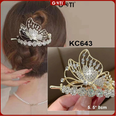 GOTI – Phụ Kiện Tóc Đẹp Quà Tặng Cho Nữ 20/10 8/3 – Kẹp Tóc Cài Loại Nhỏ Hình Bướm Nghiêng Đính Hạt Đá KC643