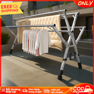 ONLY Giá phơi quần áo gấp gọn Sào Phơi Dồ inox Kệ Treo Quần Ao có thể mở rộng