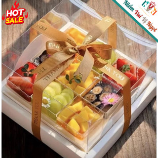 5 Hộp Bánh Kem Mica 2 Lớp Đế + Hộp Đựng Dao Nĩa, Gel Đá Khô (22.5 cao 12cm)