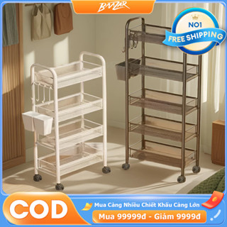 BMZAR Xe đẩy Spa 3 4 tầng Kệ kiểu mới sắt mắt lưới Kệ để đồ đa năng Kệ đựng đồ đa năng Kệ 4 tầng có bánh xe