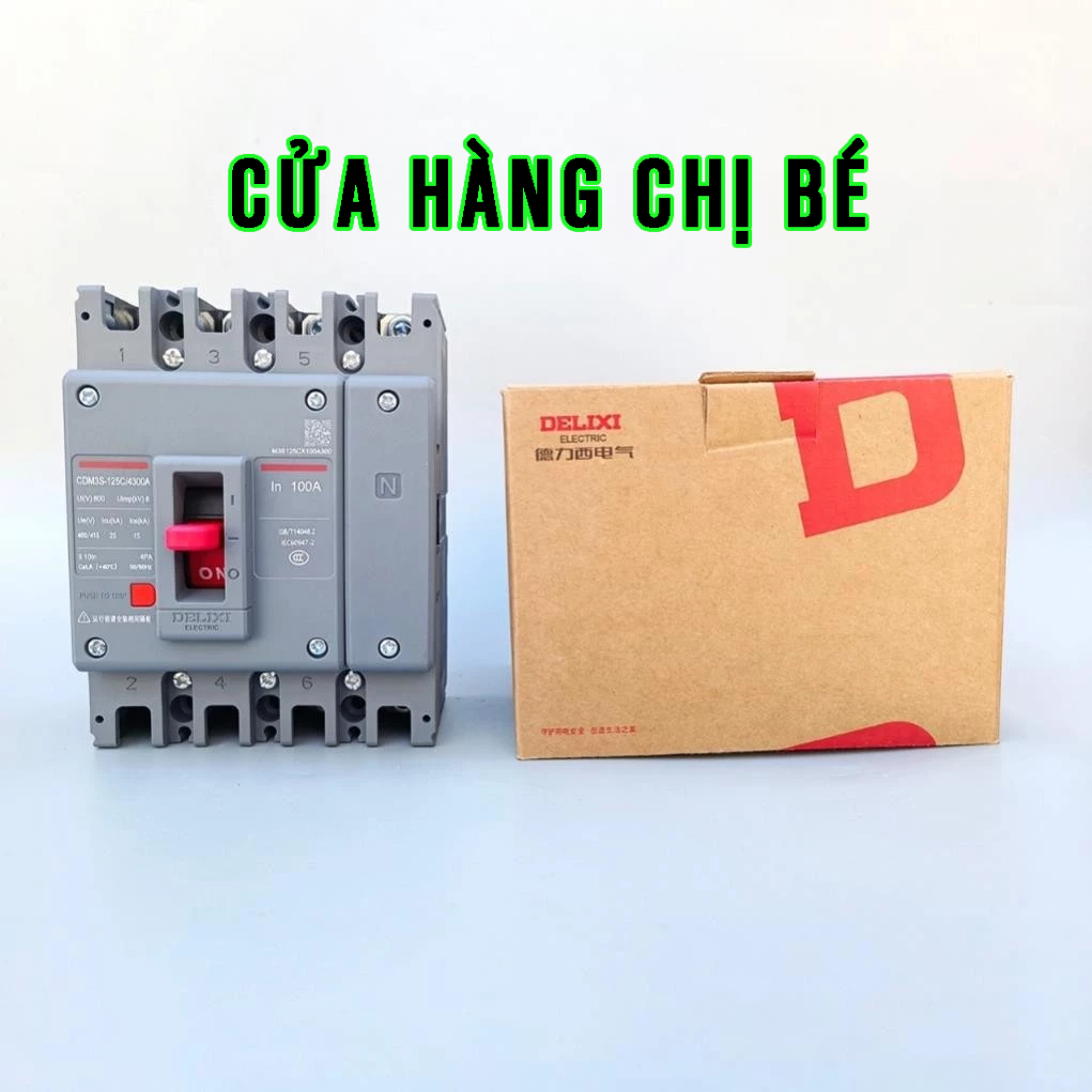 Aptomat khối, át khối 4 pha chống giật chống quá tải hàng delixi chính hãng bảo hành 1 năm.