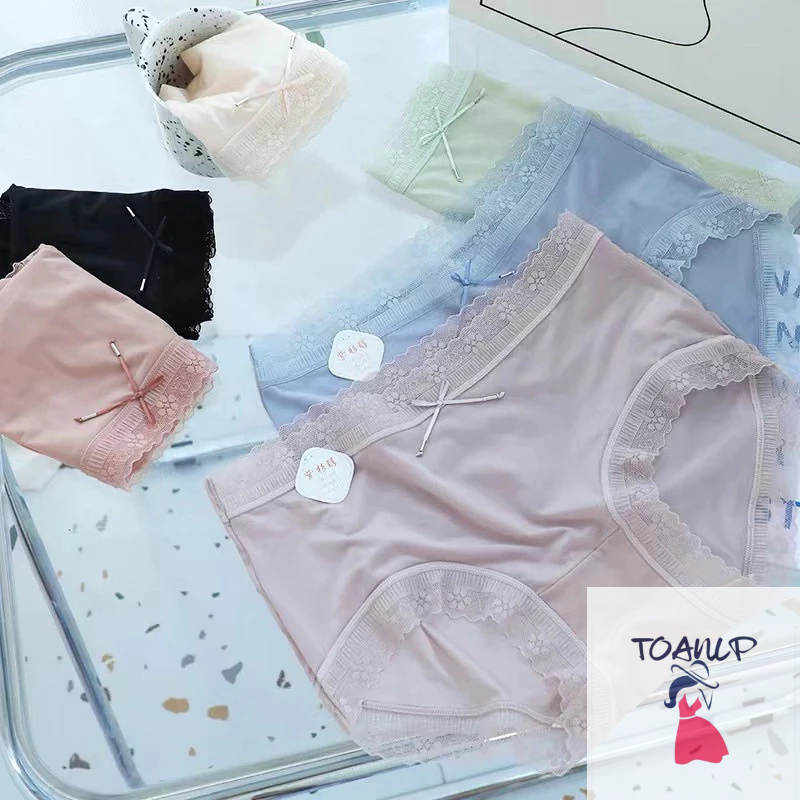 Set 10 quần lót su lụa phối nơ T1133