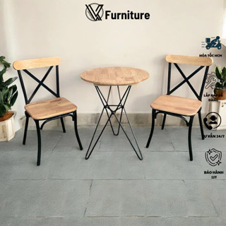 Bộ 1 bàn 2 ghế bistro chữ X cafe ,quầy bar ,quán ăn,nhà hàng...sẵn kho