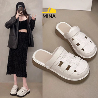 [HÀNG QC LOẠI 1] Giày Sandal Đế Giày Mũi Đan, Dép Quai Hậu Nữ Chất Mềm Độn Đế Đi Học Đi Chơi_MINA