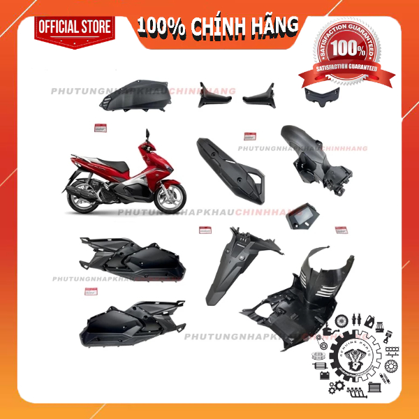 Bộ nhựa nhám Air Blade 125, AB 125 2016 2017 2018 2019, Dàn mủ nhám đen Air Blade 125 2018 2019 zin