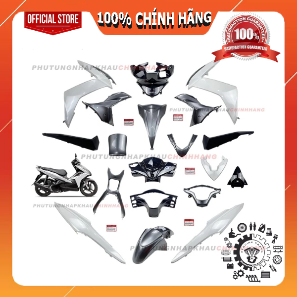 [MÓN LẺ] Dàn áo Air Blade 125 2014 màu Trắng Xám bản Tiêu chuẩn chính hãng, AB 125 K27 2013 2015