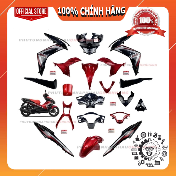 [MÓN LẺ] Dàn áo Air Blade 125 2014 màu Đỏ Đen chính hãng, AB 125 K27 2013 2015
