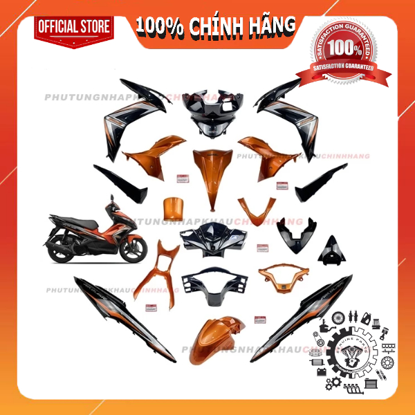 [MÓN LẺ] Dàn áo Air Blade 125 2014 màu Cam Đen chính hãng, AB 125 K27 2013 2015