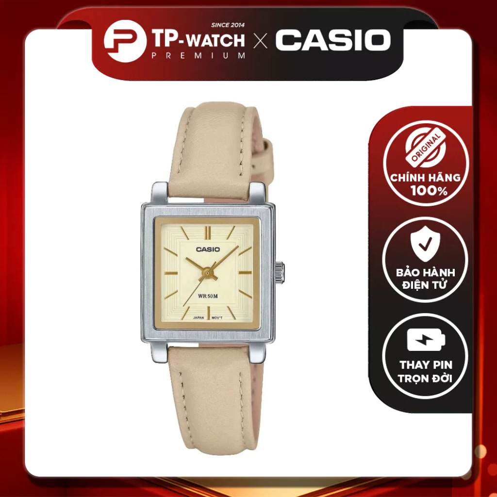 Đồng Hồ Nữ Dây Da Casio Standard LTP-E176L-5A Chính Hãng | LTP-E176L-5AVDF