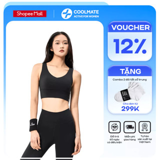 Áo Bra Yoga nữ cổ V CoolSoft Medium Support mềm mại, co giãn, ôm gọn - Coolmate Active For Women
