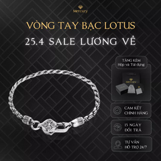 Vòng tay Bạc nam, nữ 925 Mercury Lotus Lục tự - Trang sức, phụ kiện đeo tay - Họa tiết lục tự
