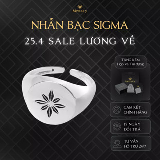 Nhẫn Bạc nam 925 Mercury Sigma - Trang sức Bạc 925 đúc nguyên khối - Thiết kế độc quyền bởi Mercury