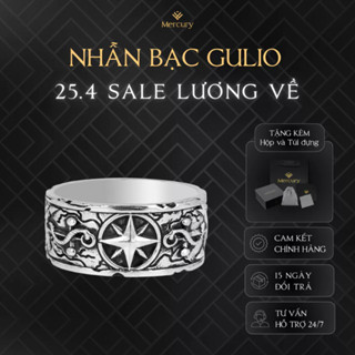 Nhẫn Bạc nam 925 Mercury Gulio - Trang sức Bạc 925 đúc nguyên khối- Thiết kế độc quyền bởi Mercury