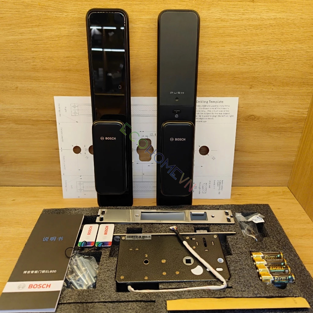 Khoá cửa vân tay Bosch EL600, Lắp Đặt Cửa Gỗ, Cửa Nhôm Thuỷ Lực, Bảo Hành 1 Năm