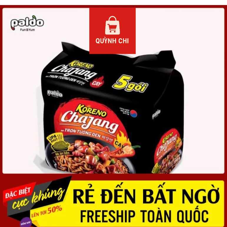 COMBO Lốc 5 gói mì trộn tương đen Chajang 390g