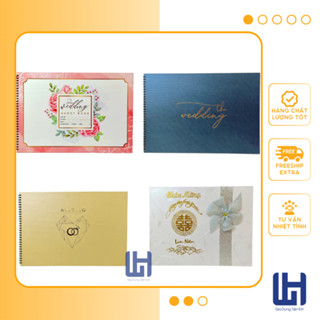  SỔ KÝ TÊN LÒ XO KHÁCH MỜI ĐÁM CƯỚI CAO CẤP   tặng set bao lì xì 2025   