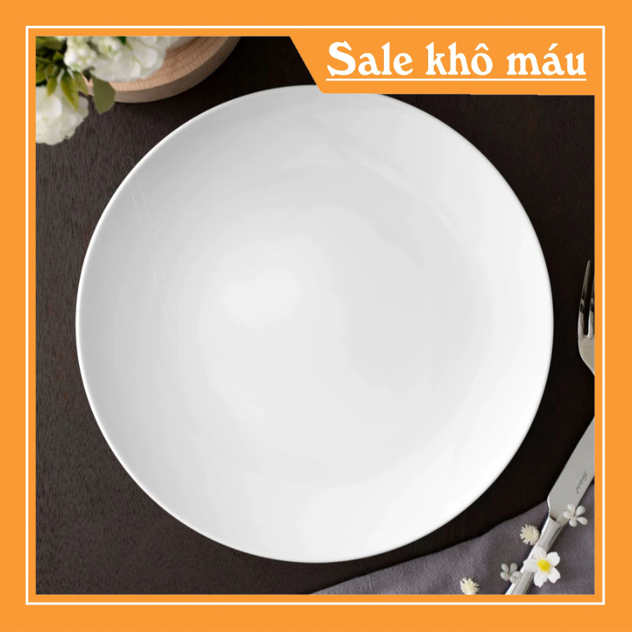 Đĩa sứ tròn trắng trơn 15cm 18cm và 20cm