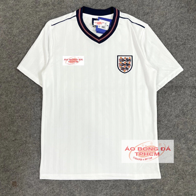 RETRO.tuyển Anh 84/87- Áo Bóng Đá RETRO CLASSlC hàng Thái cao cấp-RetroANHtrắngTymUm