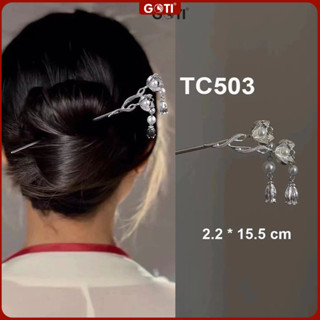 GOTI - Trâm Cài Tóc 2 Hoa Chuông Gió Trắng Rũ Búi Tóc Phong Cách Hiện Đại, Cổ Trang TC503 TC516 TC517 TC518 TC519 TC520