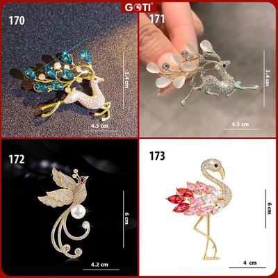 GOTI - Tag Cài Áo Hình Huơu Sao Trắng, Xanh Cao Cấp Kiểu Phụ Kiện Charm Cài Sang Trọng