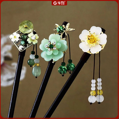 GOTI - Quà Tặng Cho Nữ 20/10 8/3 - Trâm Cài Tóc Hoa Mai 5 Cánh Đá Tím Thanh Lịch Phong Cách Hán Phục, Cổ Trang  TC596