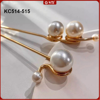 GOTI - Trâm Cài Kim Loại Phong Cách Trung Quốc Cổ Điển, Hiện Đại Phối Hạt Châu Lớn TC514 TC515