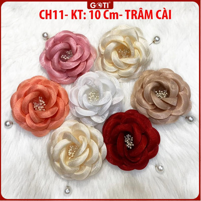 GOTI - Tag Ghim Hoa Nhuỵ Voan Cài Áo Váy Handmade Màu Pastel Cao Cấp - Phụ Kiện Trang Trí Dành Cho Nữ CH11