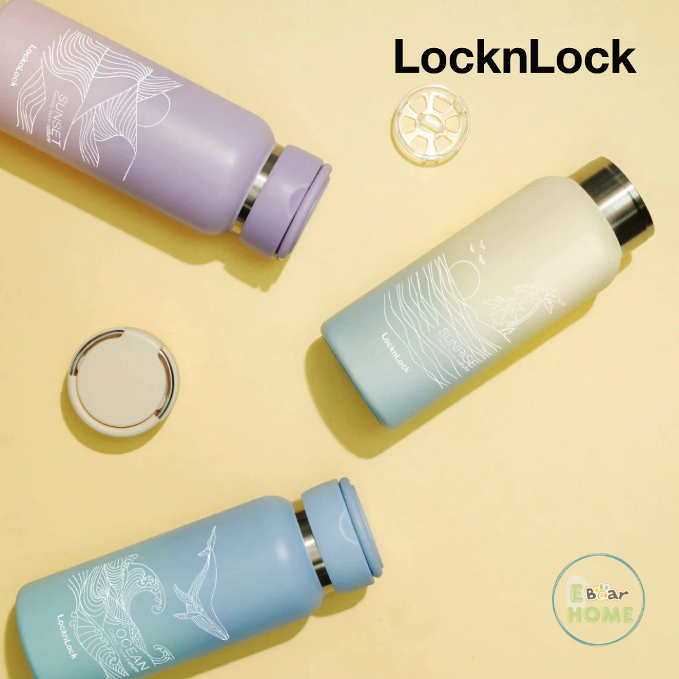 Bình giữ nhiệt inox 304 LocknLock Sling Ring Tumbler LHC4321 650ml (mẫu họa tiết) - Ebearhome